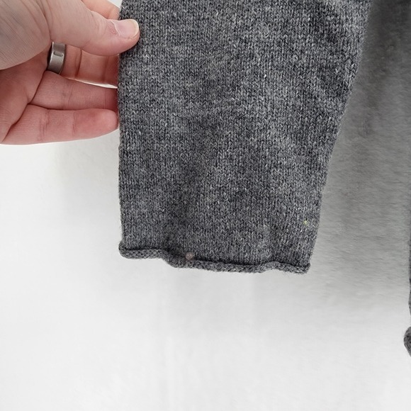 J Jill Petite Merino Cashmere Blend Cardigan MP Gray Open Front Pockets - Picture 3 of 8